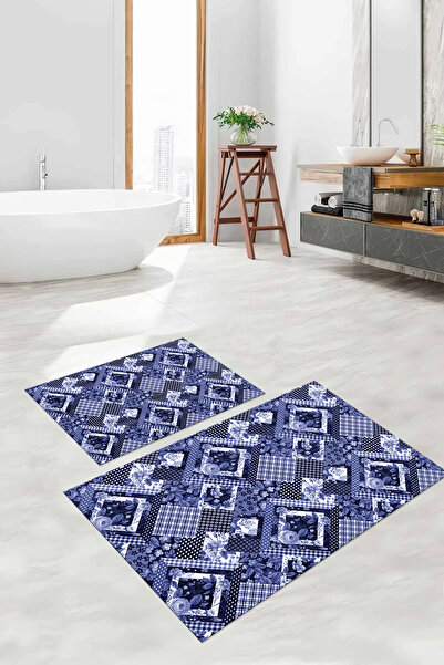 Napoli Home Σετ τουαλέτας με ψηφιακή εκτύπωση που πλένεται με κλασικό σχέδιο λουλουδιών