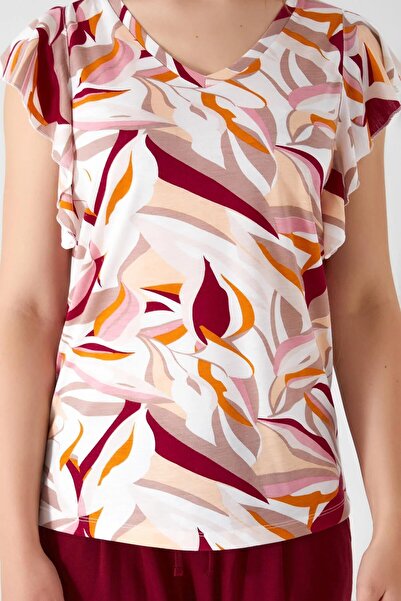 Arnetta Σετ γυναικεία κοντομάνικη πιτζάμες ντραπέ ροζ