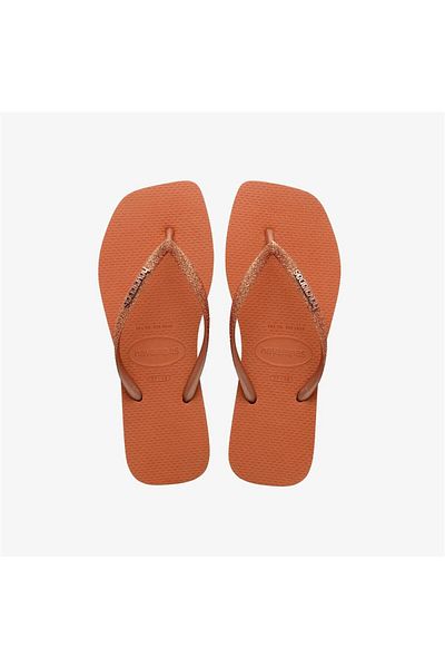 Havaianas Orange Glitter Cerrado Women's Slippers - Square Orange