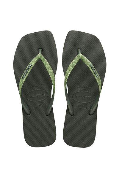 Havaianas Γυναικείες παντόφλες Square Glitter Olive Green Green