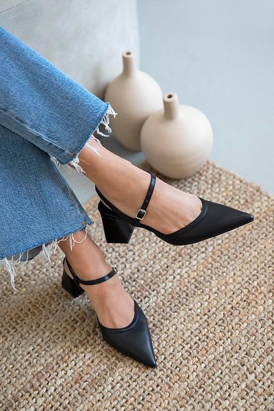 STRASWANS Kelvyn Women's Leather Heeled Shoes Black