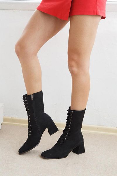 ShoeTek Emma Γυναικείες Μπότες Μαύρο Suede