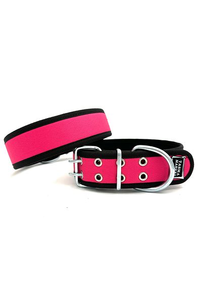 Tasma Market Pink-Black Durable Soft Textured Dog Collar
