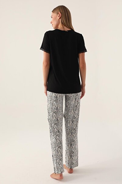 Arnetta 2898 Cotton Short Sleeve Women's Pajamas Set Black