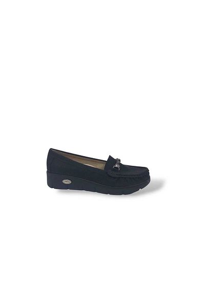 Zerhan BYK410 Black Stone Pantofi de damă cu talpă cu pană de mărime mare - 41 42