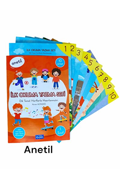Parıltı Yayınları Anetil ilk okuma yazma set 10 kitap 2024-2025 Dik temel har...