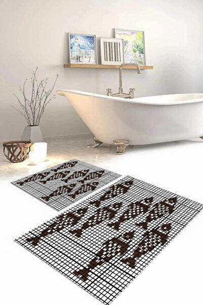 Napoli Home Set de scaune pentru toaletă cu covoraș de baie, imprimat digital...