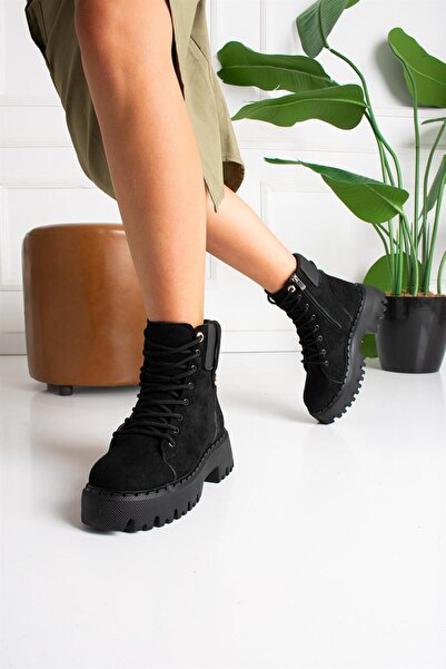 ShoeTek Faustina Women's Boots Lace-up Black Suede