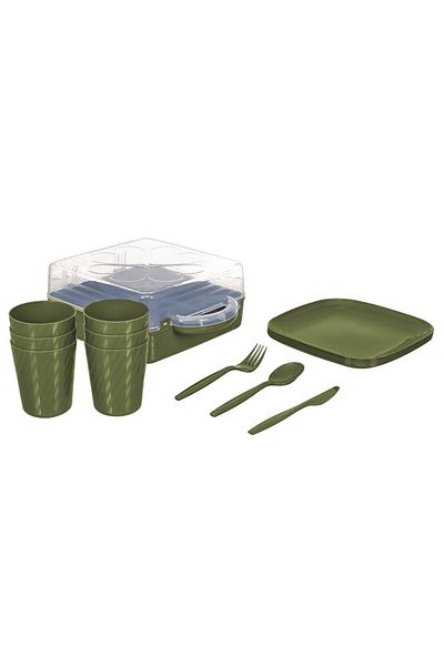 Piev Urve Camping Travel Service Picnic Set for 6 Persons Green