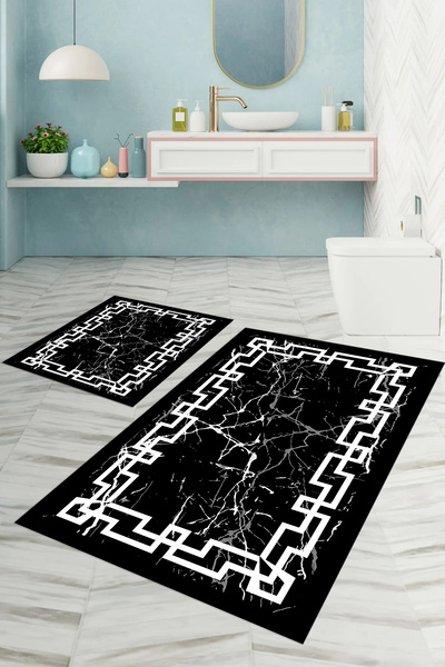 Napoli Home Set de toaletă pentru covoraș de baie, model de marmură, imprimat...