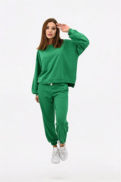 Koza Butik Γυναικείο Σετ Φόρμας με λαιμόκοψη με λεπτομέρεια αυτοκόλλητου 4162-25