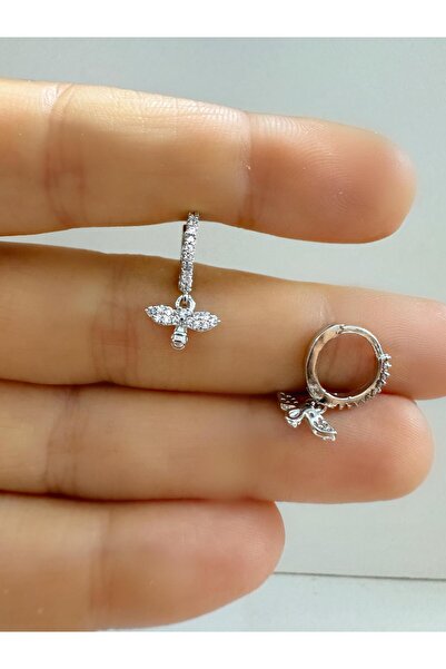 Arescollection 1 ADET ZİRKON TAŞLI ARI SALLANTILI  HELİX KIKIRDAK LOBE UYUMLU...