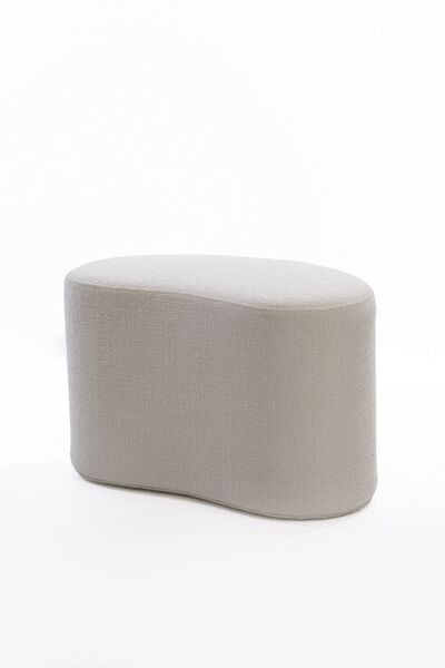 Tortuga Bean-Fasulye Model Bej Oval Kenarlı  Puf 66x35x36cm