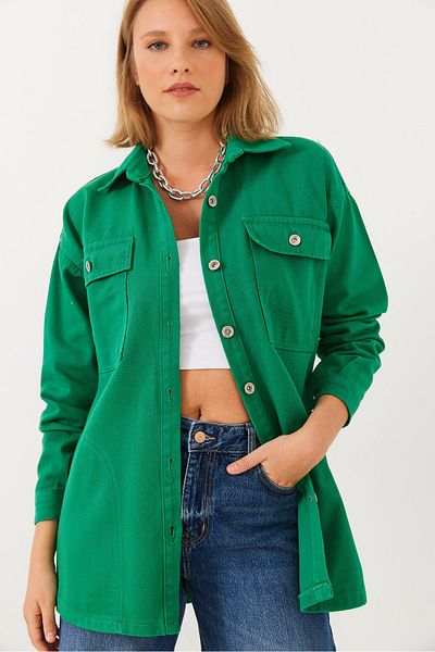 Bianco Lucci Női zsebes részletes gabardin ing 60251834