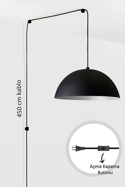 Bamyum Lipeo Plug-in Chandelier Pendant Lamp - Single, Living Room Lighting Lamp for Kitchen Office Room