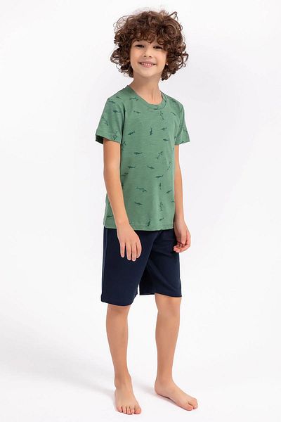Arnetta Green Color Children's Bermuda Shorts Set