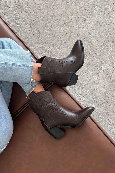 STRASWANS Jenson Women's Genuine Leather Heeled Leather Boots Brown