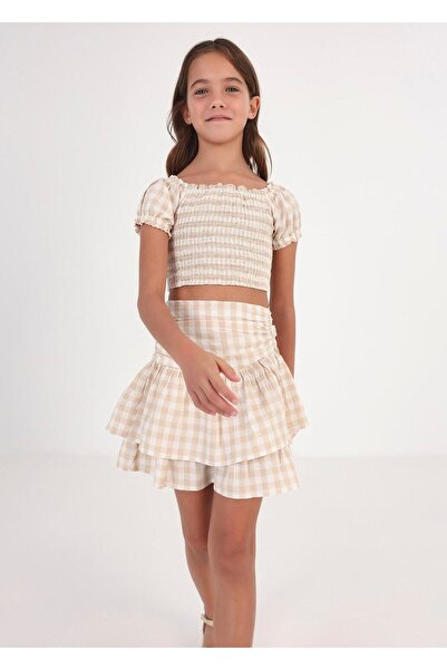 MAYORAL κοριτσίστικη καλοκαιρινή καρό μπλούζα 6198