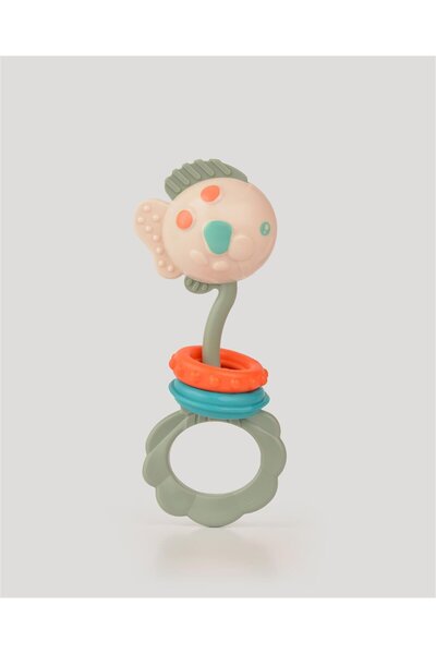 lets be child Lc Fish Teether & Rattle - Gray