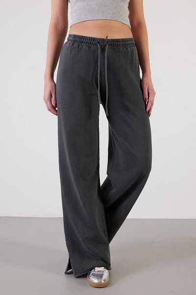 Addax Waist Rope Tie Wide Leg Sweatpants Eşf10224-R3