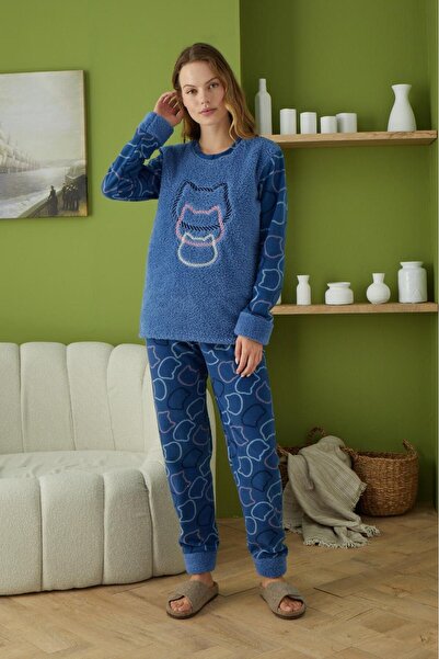 PİJAMOOD Pijamood 6011 Lacivert Kadın Pijama Takımı