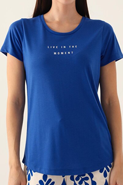 Arnetta Moment Mavi Kadın Kısa Kol Pijama Takımı