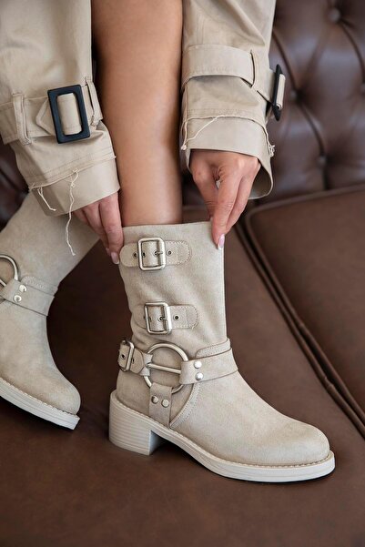 STRASWANS Senya Жіночі аксесуари Детальні замшеві черевики Бежеві