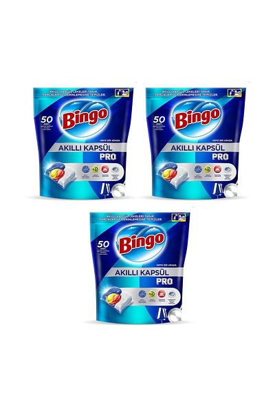 Bingo Pro Dishwashing Detergent Tablets - 50 X 3 Smart Capsules (150 Capsules)