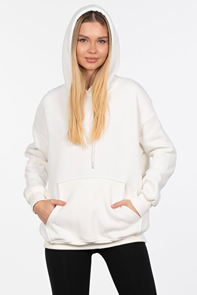 BARRELS AND OIL Ecru cu glugă Hanorac tip cangur