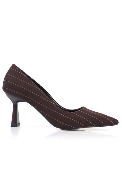 ShoeTek Кафяви обувки на ток с райета Luana