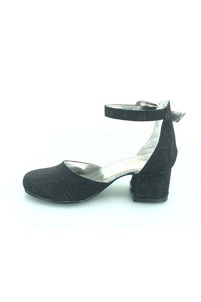 Kids Club Shoes Pantofi pentru fete İremsu 2811, cu toc, cu vârf închis, negru-argintiu