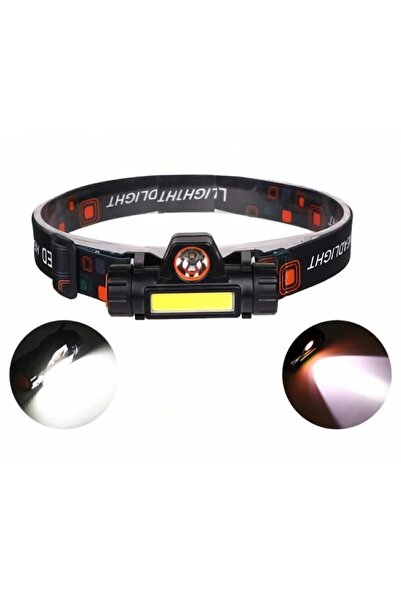 Genel Markalar Madenci Kafa Lambası Şarjlı 2 Kademeli Güçlü Parlak Işık Mıkna...