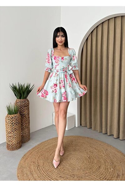 conconmoda Rozalina Mini Çiçekli Elbise