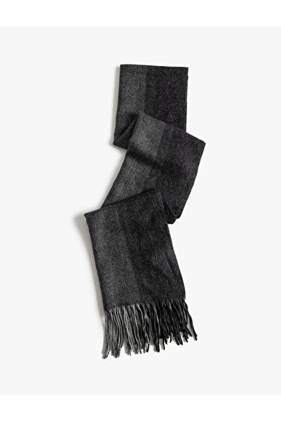 Koton Eșarfă acrilică cu dungi lungi și ciucuri