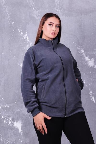 Siyezen Plus Size Pocket Fleece Cardigan