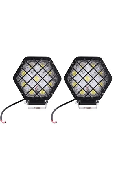 Unichrome 2 Adet 48w Altıgen Kafesli Siyah Kasa 16 Led Off Road Tekne Çalışma...