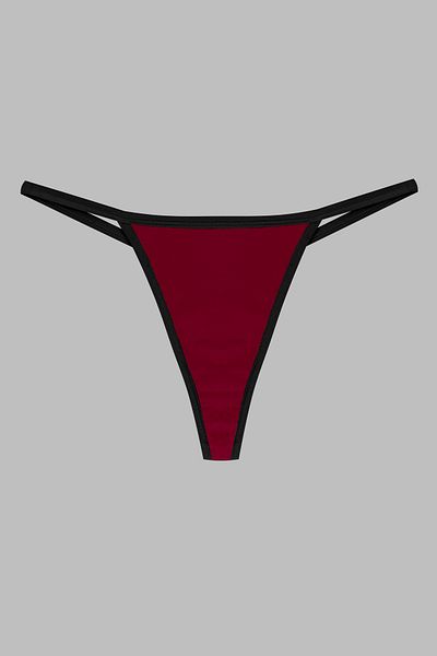 Yohannes Club 2-Piece Women's Thong String - Burgundy and Navy