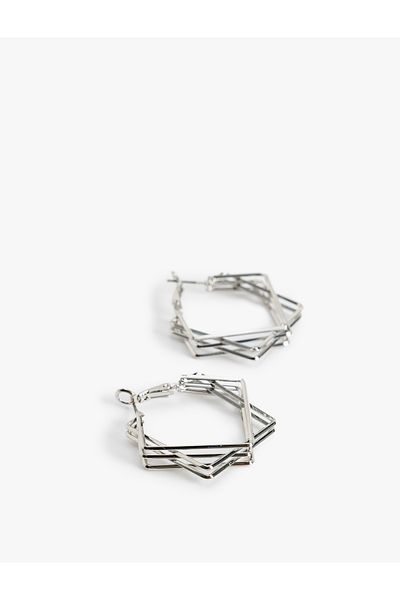 Koton Geometric Steel Hoop Earrings