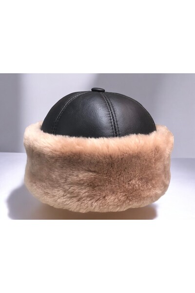 Sir Cliffson قبعة صوف خروف من الجلد الحقيقي للجنسين مع فرو من الداخل