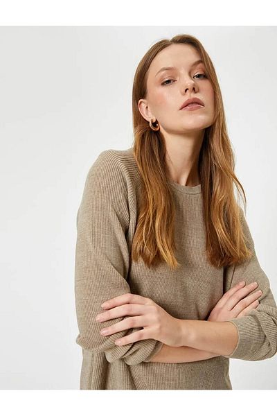 Koton Long Crew Neck Oversize Knitwear Sweater