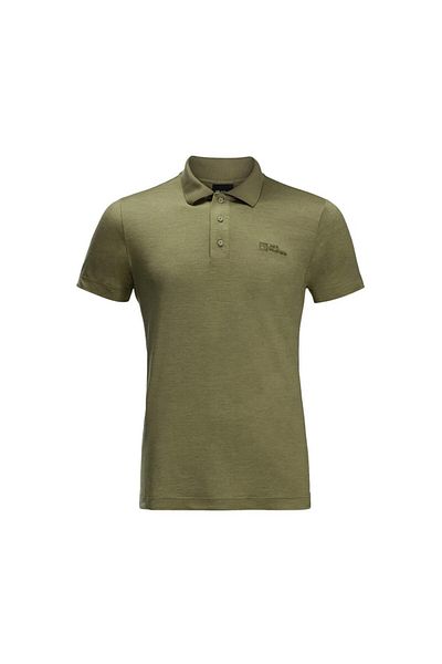 Jack Wolfskin Travel Polo M Ανδρικό πράσινο μπλουζάκι πόλο