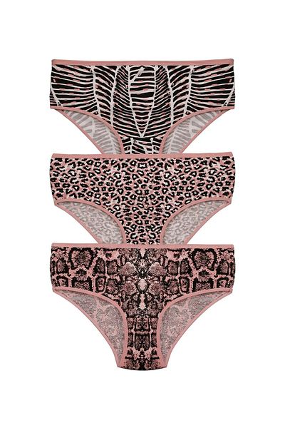 Dominant Leopard Cotton Large Size Colorful 3-Piece