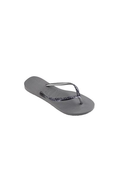 Havaianas النعال اللامعة النحيفة باللون الفضي