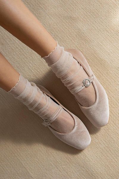 STRASWANS Λεπτομέρεια γυναικεία ζώνη Berny Velvet Ballerina Mink