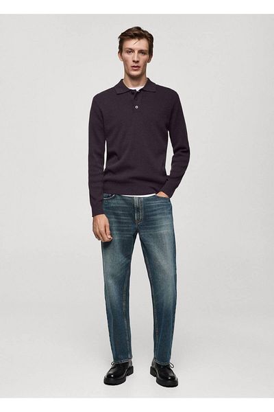 MANGO Man Tricou polo subțire din bumbac