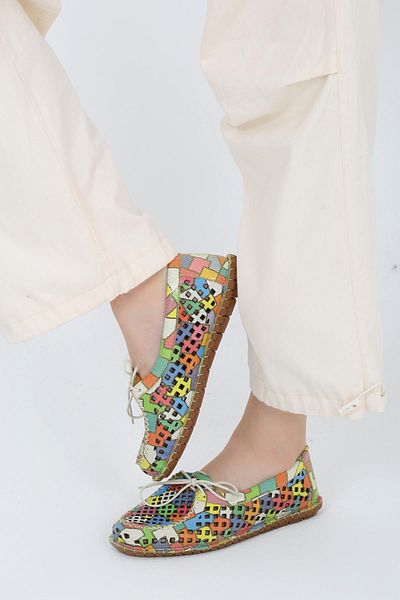 CassidoShoes Leather Design Printed Orthopedic Casual Shoes - 002-112