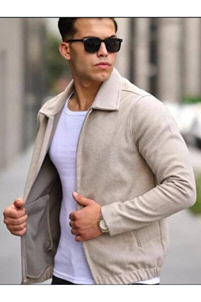 TRico Belden Lastikli Fermuarlı Kaşe Ceket