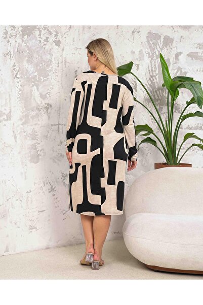 charamela Plus Size Long Sleeve Knitted Women's Dress - Bge59