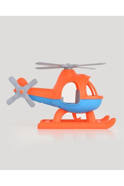 lets be child طائرة هليكوبتر كبيرة الحجم باللون البرتقالي والأزرق