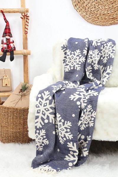 Befera Design single Muslin Pique - 100% Cotton Jacquard Bedspread, Tv Blanket 140x200 snowflake